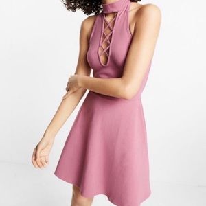Express open back rose dress